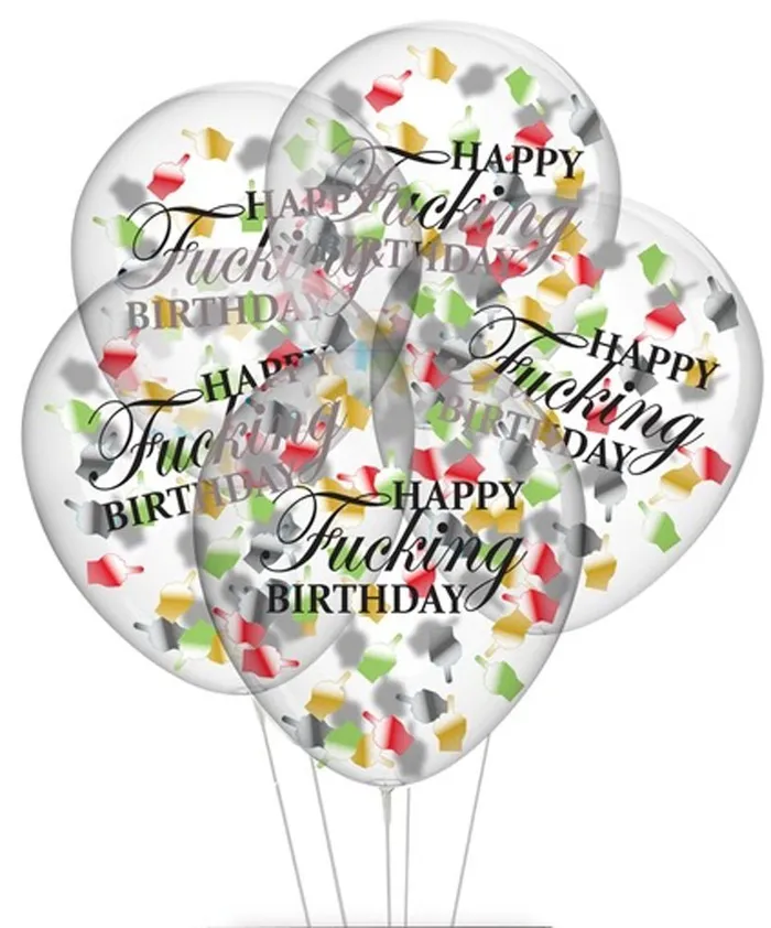 Little Genie Happy Fucking Birthday Confetti Balloons Vibrators