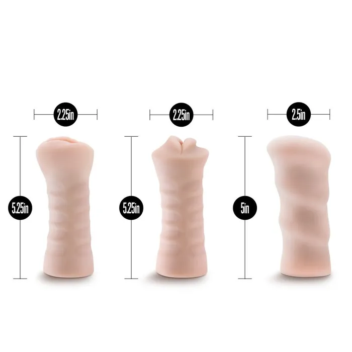 Male Sex Toys Blush Novelties M for Men 3Pack SelfLubricating Vibrating Stroker Sleeve Kit Vanilla