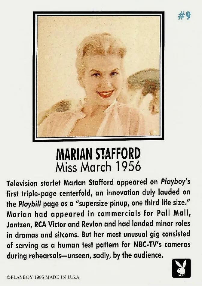 Couples Greenthunderbirds Cards Playboy March Edition 9 Marian Stafford