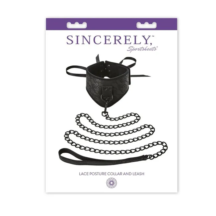 Couples Sincerely Lace Posture Collar Leash Sportsheets Couples Sincerely Lace Posture Collar Leash Sportsheets