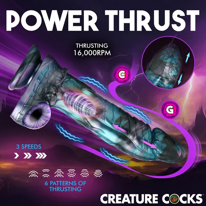 Creature Cocks Female Sex Toys AstroThrust Thrusting Vibrating Silicone Dildo