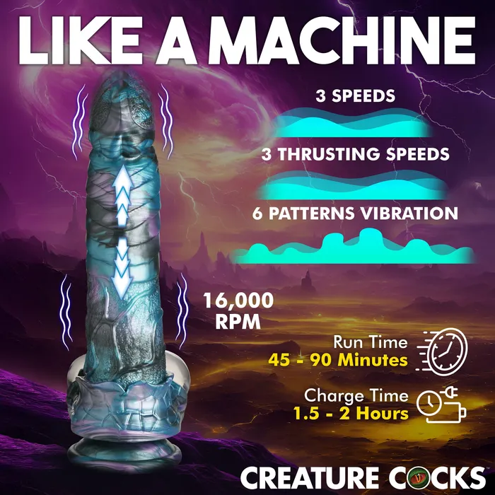 Creature Cocks Female Sex Toys AstroThrust Thrusting Vibrating Silicone Dildo