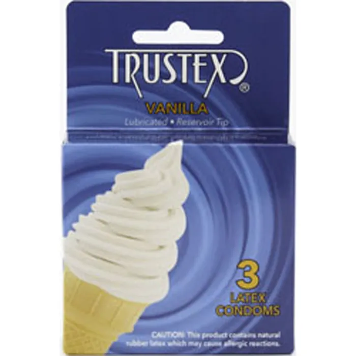 Dildos Trustex Trustex Flavored Lubricated Condoms 3 Pack Vanilla