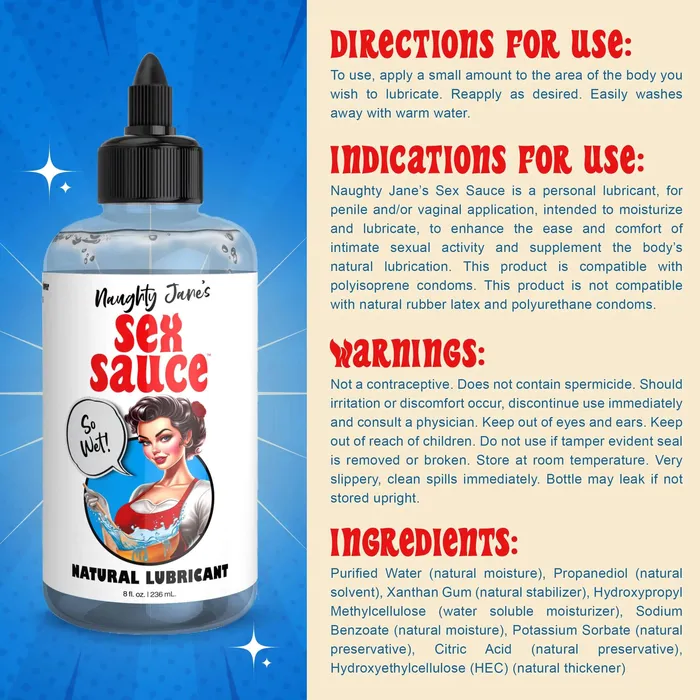 Sexual Health Wellbeing XR Naughty Janes Naughty Janes Sex Sauce Natural Lubricant 8oz Sexual Health Wellbeing XR Naughty Janes Naughty Janes Sex Sauce Natural Lubricant 8oz