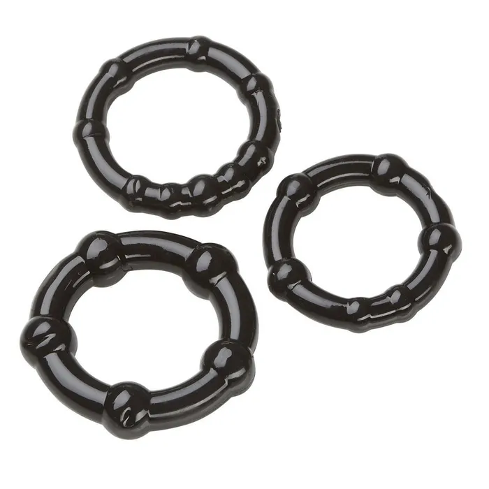 Anal Cloud 9 Novelties Cockring Combo Beaded Black