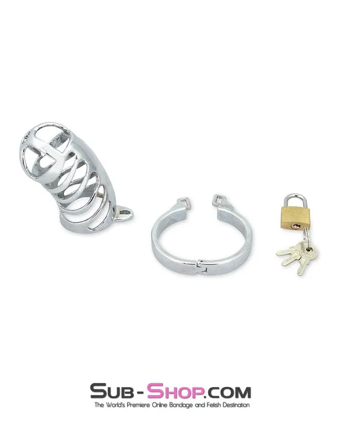 Aria Male Sex Toys 0719M Tiger Cage Locking Steel Penis Chastity Cage
