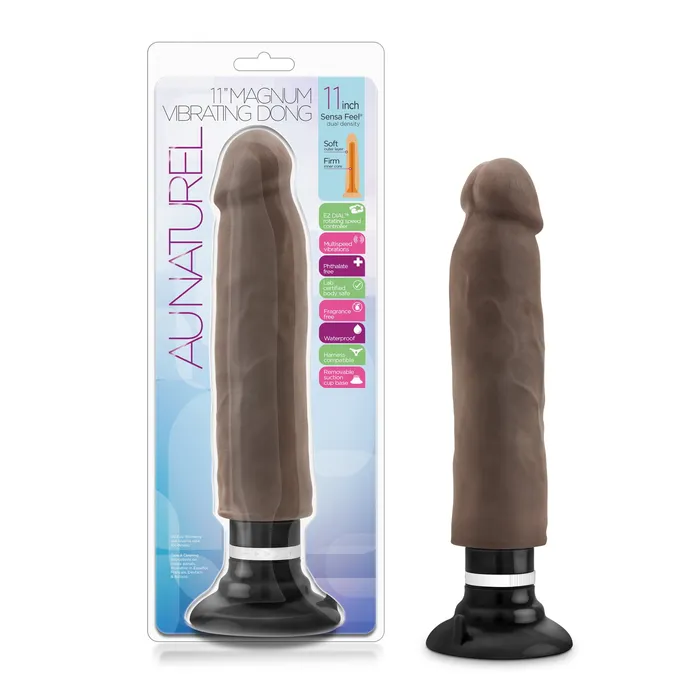 Blush Novelties Dildos 11 Inch Magnum Vibrating Dong with MultiSpeed Thrills and Strong Suction Base