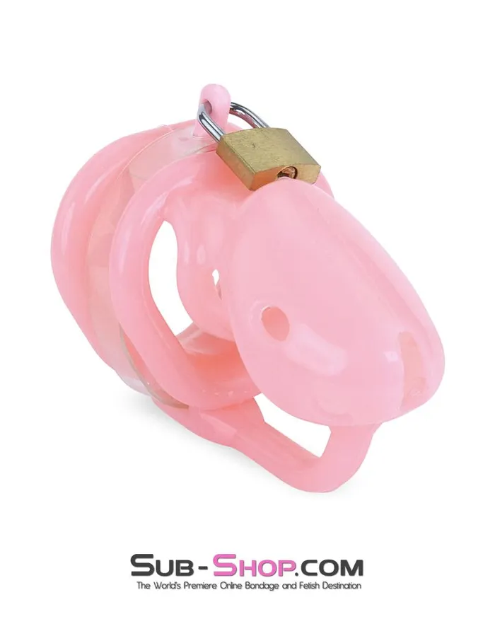 Moonwell 9794M Sissy Pink Birdlocked Style Spiked Soft Silicone Locking Male Chastity Male Sex Toys