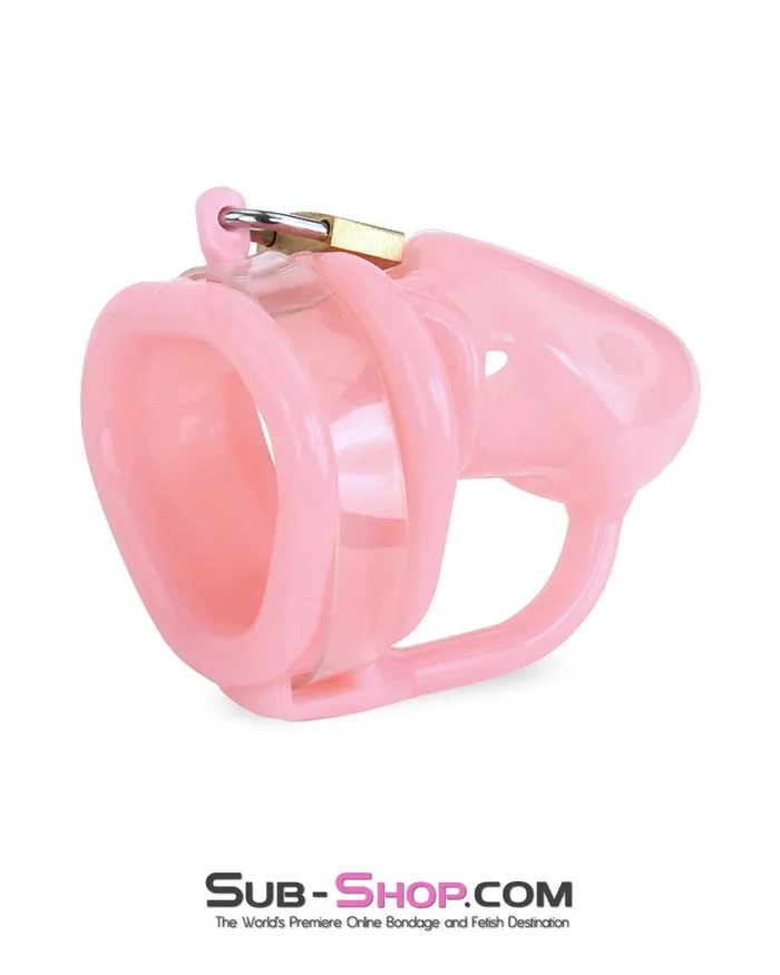 Moonwell 9794M Sissy Pink Birdlocked Style Spiked Soft Silicone Locking Male Chastity Male Sex Toys