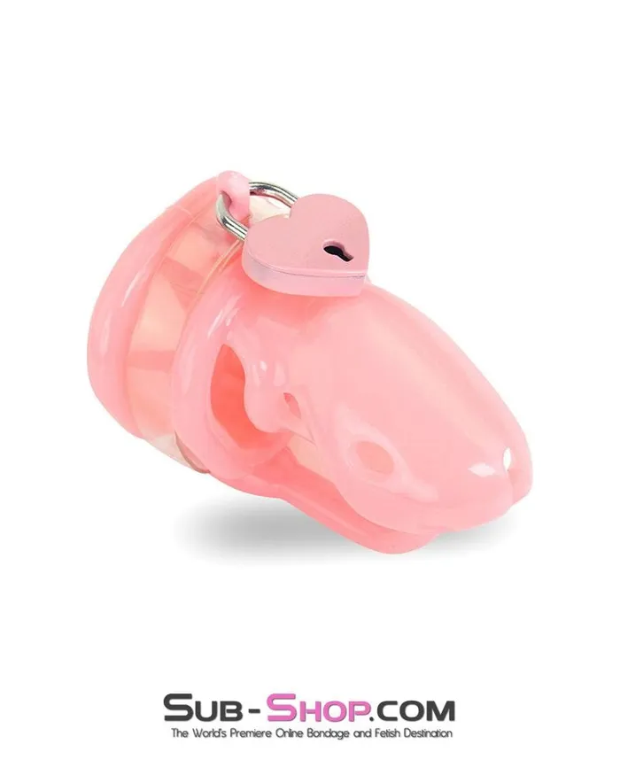 Moonwell 9794M Sissy Pink Birdlocked Style Spiked Soft Silicone Locking Male Chastity Male Sex Toys