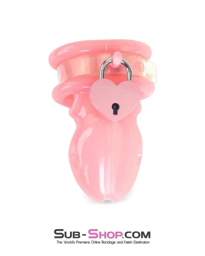 Moonwell 9794M Sissy Pink Birdlocked Style Spiked Soft Silicone Locking Male Chastity Male Sex Toys