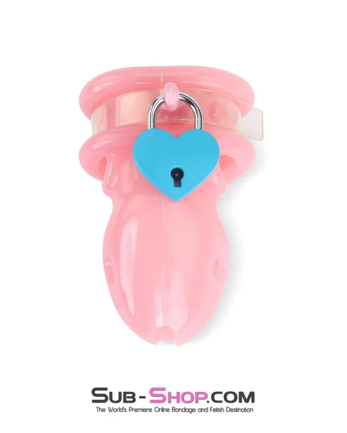 Moonwell 9794M Sissy Pink Birdlocked Style Spiked Soft Silicone Locking Male Chastity Male Sex Toys