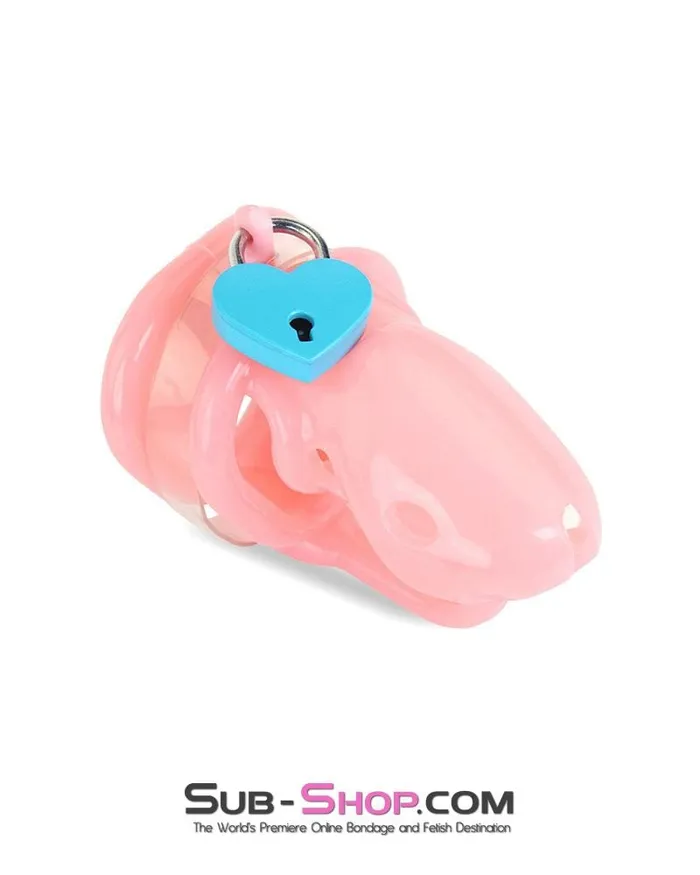 Moonwell 9794M Sissy Pink Birdlocked Style Spiked Soft Silicone Locking Male Chastity Male Sex Toys