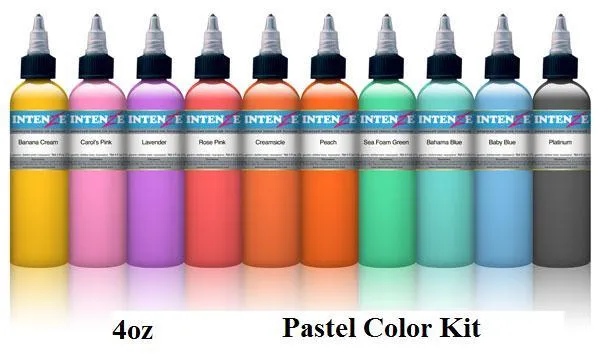 Intenze Female Sex Toys Pastel 4oz Color Set Intenze Tattoo Ink 10 Bottles
