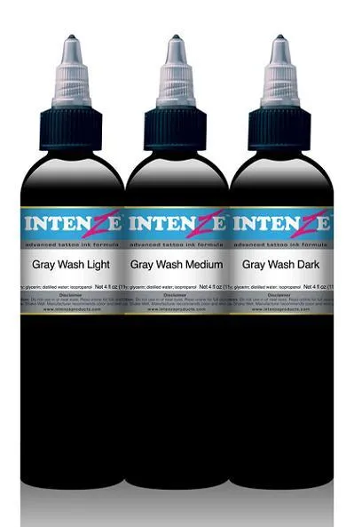 Intenze Grey Wash 4oz Set Intenze Tattoo Ink 3 Bottles Anal