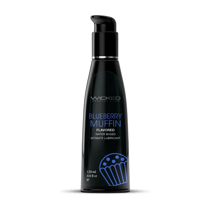 Lubricants Wicked Lubes Wicked Aqua Blueberry Muffin Flavored Water Based Lubricant 4 oz Lubricants Wicked Lubes Wicked Aqua Blueberry Muffin Flavored Water Based Lubricant 4 oz