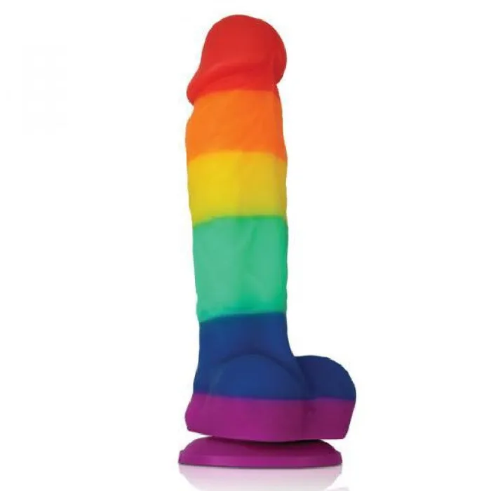 NS Novelties Colours Pride Edition Rainbow Silicone 7 Inch Dildo Dildos