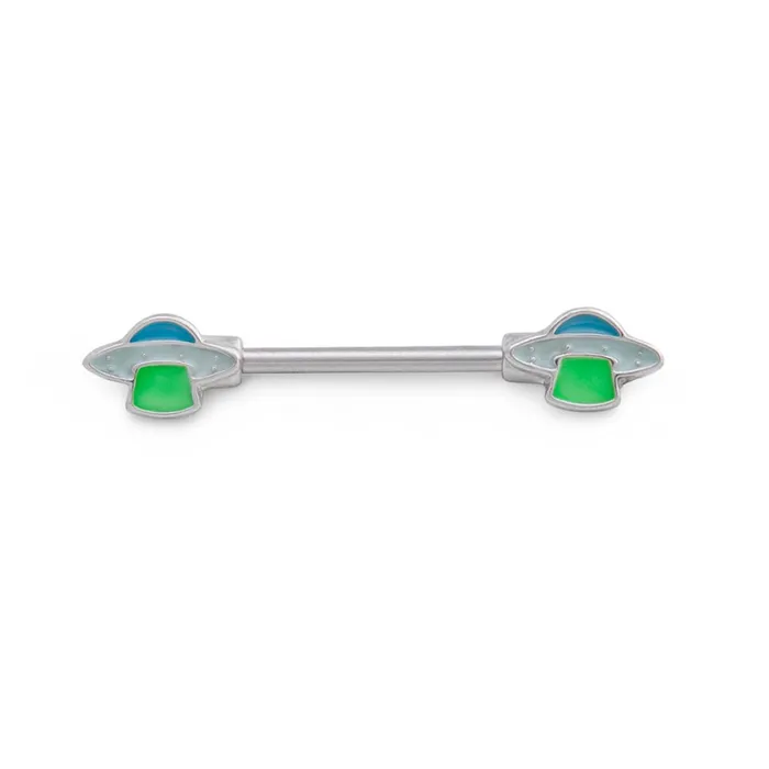 Painful Pleasures Nipple Clitoral Toys 14g 155mm UFO Abduction Nipple Barbell Price Per 1