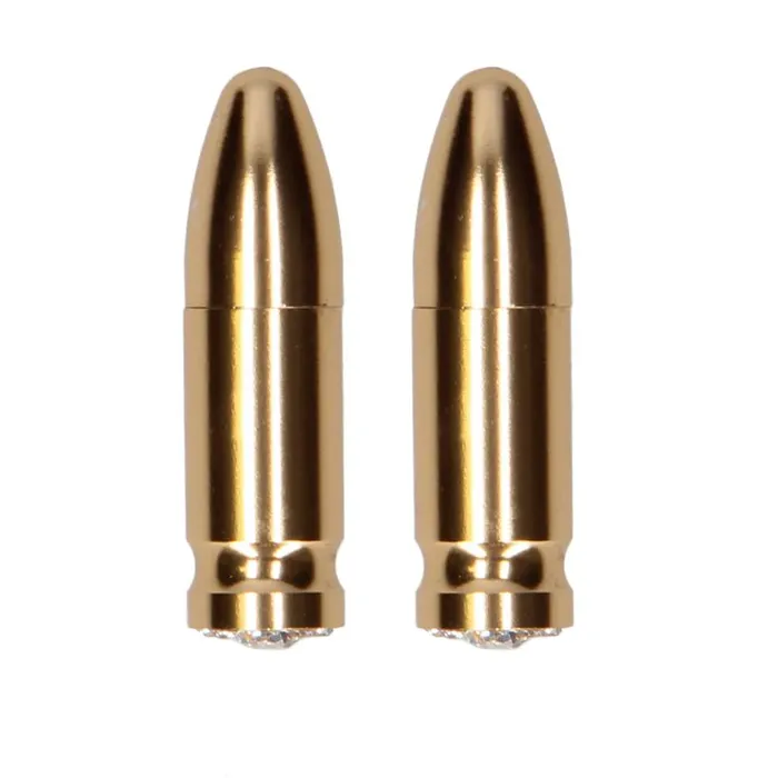 Shots Female Sex Toys Ouch Diamond Tipped Bullet Magnetic Nipple Clamps Gold