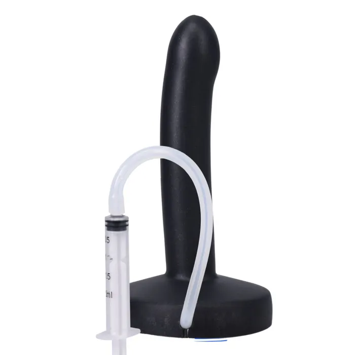 Tantus Anal Pop Slim 6 Inch Silicone Squirting Dildo Black