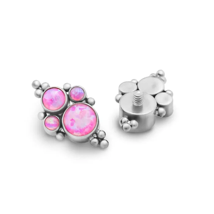 Tilum Vibrators Tilum 14g12g Internally Threaded QuadCluster Opal Titanium Top Pick Color Price Per 1