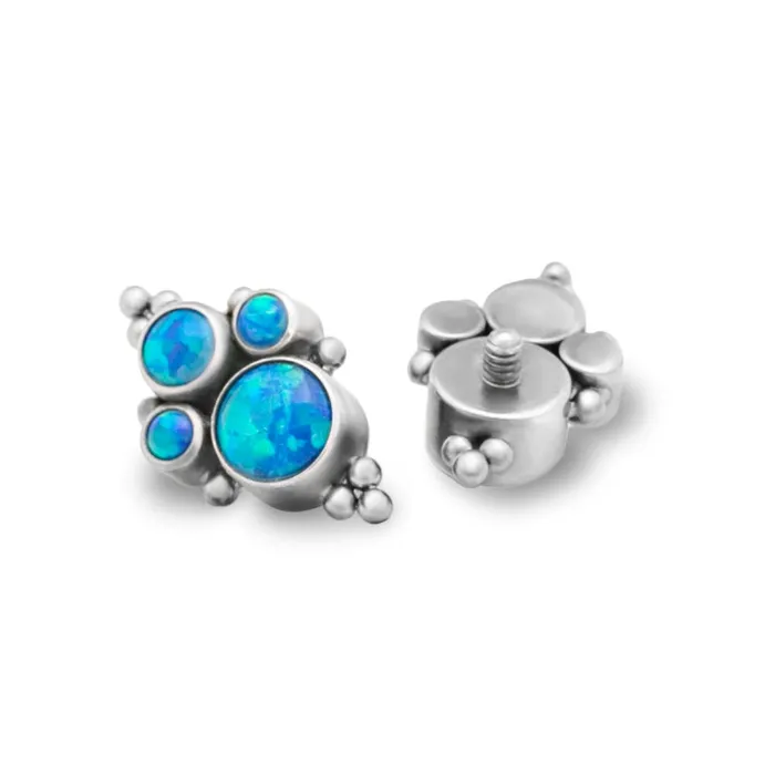 Tilum Vibrators Tilum 14g12g Internally Threaded QuadCluster Opal Titanium Top Pick Color Price Per 1