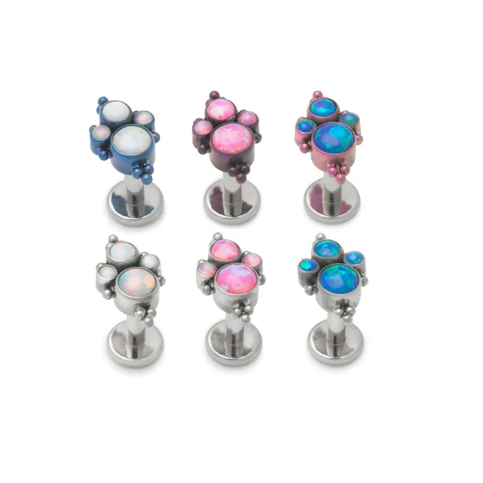 Tilum Vibrators Tilum 14g12g Internally Threaded QuadCluster Opal Titanium Top Pick Color Price Per 1