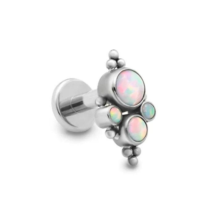 Tilum Vibrators Tilum 14g12g Internally Threaded QuadCluster Opal Titanium Top Pick Color Price Per 1