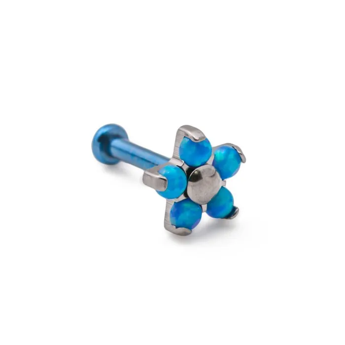 Vibrators Tilum 18g16g Internally Threaded Titanium Opal Flower Top Price Per 1 Tilum