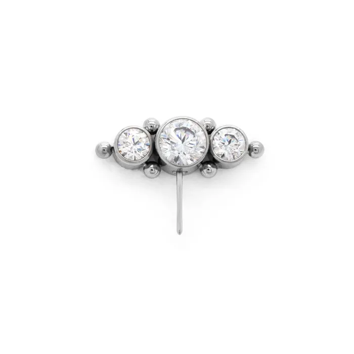 Vibrators Tilum Titanium Jeweled Triplet Threadless Top Price Per 1 Tilum