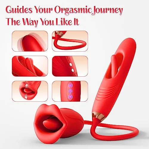 Amovibe G Spot Flapping Vibrator with Kissing Function Vibrating Tongue Female Sex Toys Amovibe G Spot Flapping Vibrator with Kissing Function Vibrating Tongue Female Sex Toys