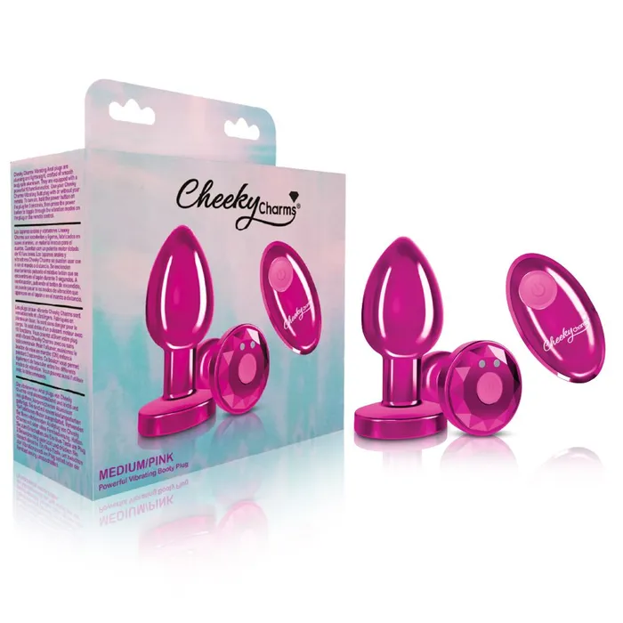Anal CHEEKY CHARMS VIBRATING METAL PLUG PINK MEDIUM W REMOTE Fairvillacom