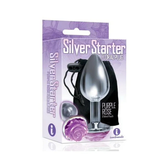 Anal Fairvillacom The Silver Starter Rose Floral Steel Butt Plug Purple