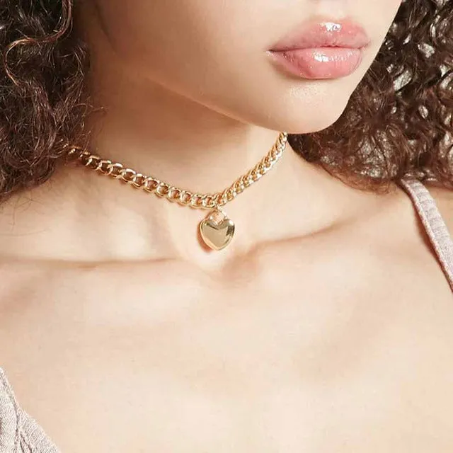 Anal Shhhep Necklace heart design pendant Gold or Silver