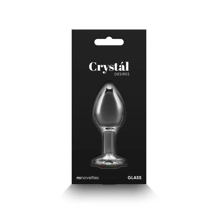 Anal ShhhWndsr Crystal Desires Glass Butt Plug with Rainbow Gem Medium