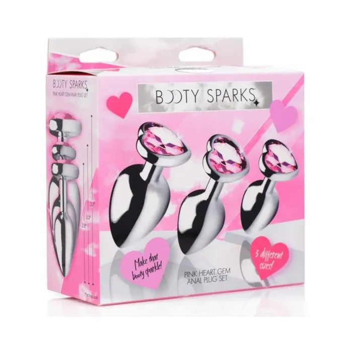 Booty Sparks Pink Heart Gem Anal Plug Set Fairvillacom Anal