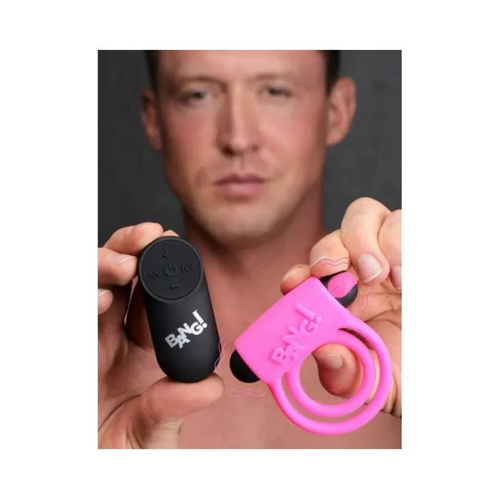 Couples Bang Vibrating Cock Ring Bullet wRemote Control Pink Fairvillacom