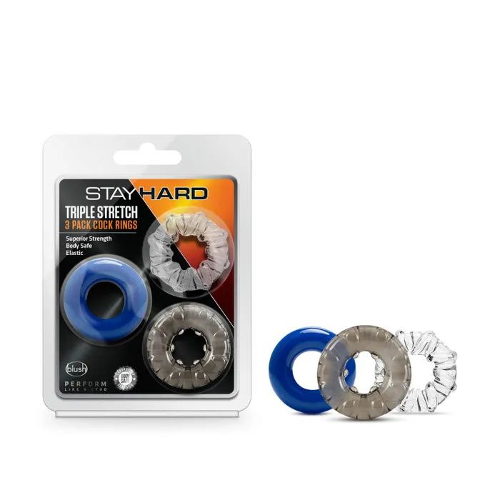 Dildos ShhhWndsr Stay Hard Triple Stretch Cock Rings Set of 3 colours