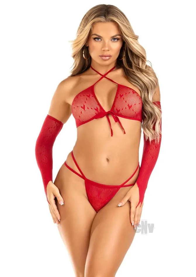 Fairvillacom Anal Mini Heart Top Gstring Gloves Os Red