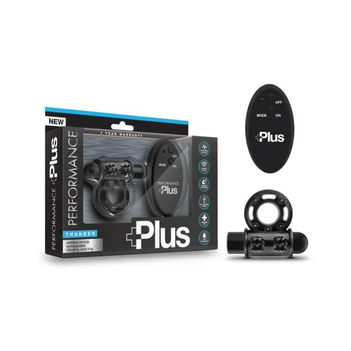 Fairvillacom Couples Performance Plus Thunder Vibrating Cock Ring Black