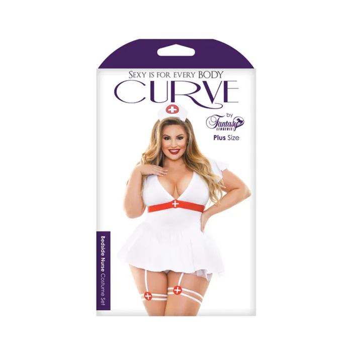 Fairvillacom Female Sex Toys Curve Bedside Nurse Set wDress Nurses Hat Panty White 3X4X