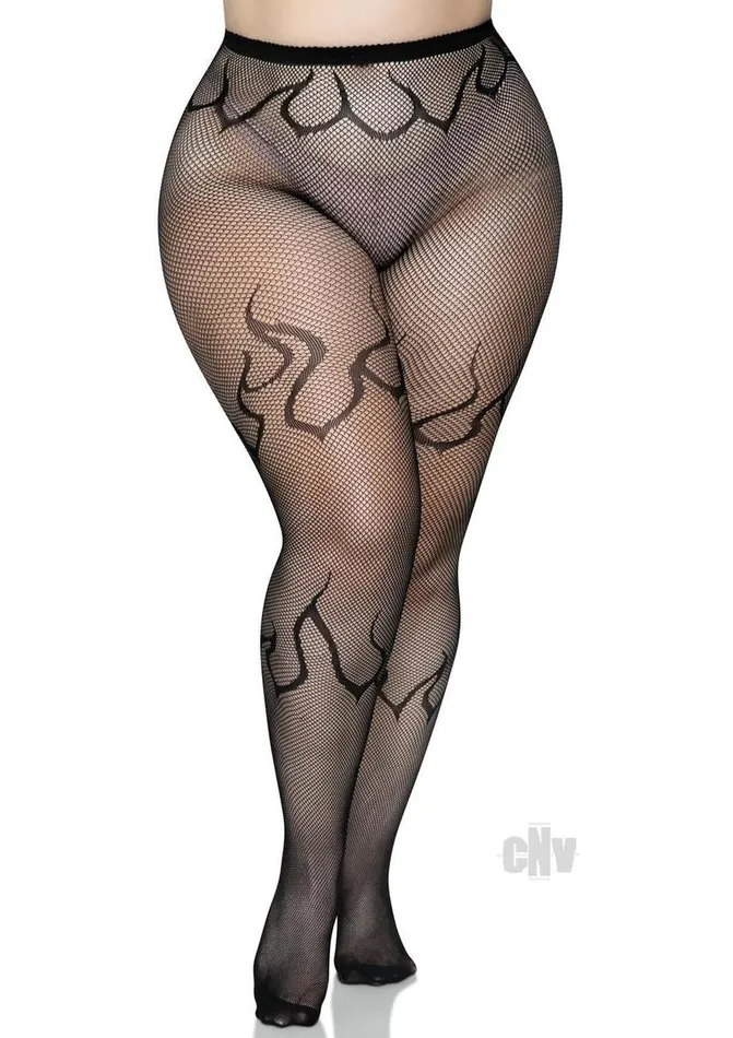 Fairvillacom Flame Net Tights 1x2x Black Anal