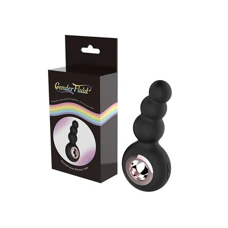 Fairvillacom Gender Fluid Quiver Anal Ring Bead Vibe Black Anal