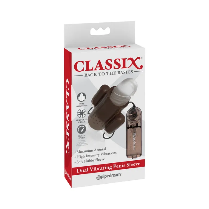 Fairvillacom Male Sex Toys Dual Vibrating Penis Sleeve Smoke
