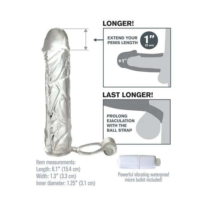 Fairvillacom Male Sex Toys Fantasy XTensions Vibrating Super Sleeve Clear