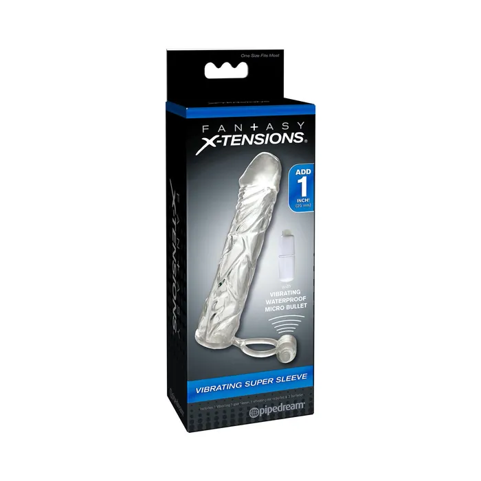 Fairvillacom Male Sex Toys Fantasy XTensions Vibrating Super Sleeve Clear