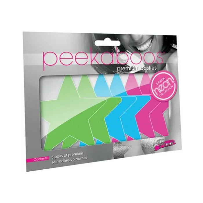 Fairvillacom Male Sex Toys Peekaboos Neon Stars Value Pack Of 3 OS