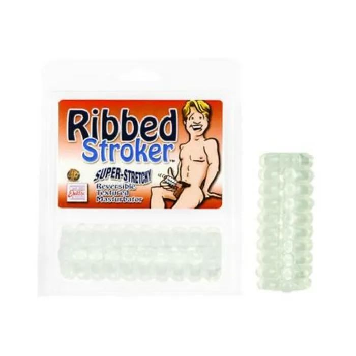 Fairvillacom Male Sex Toys Ribbed Reversible Masturbation Stroker Clear