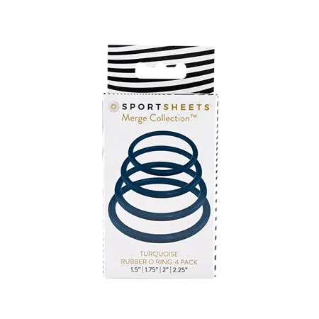 Fairvillacom Male Sex Toys Sportsheets O Ring 4 Pack Turquoise