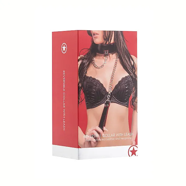 Fairvillacom Reversible Collar With Leash Red Vibrators